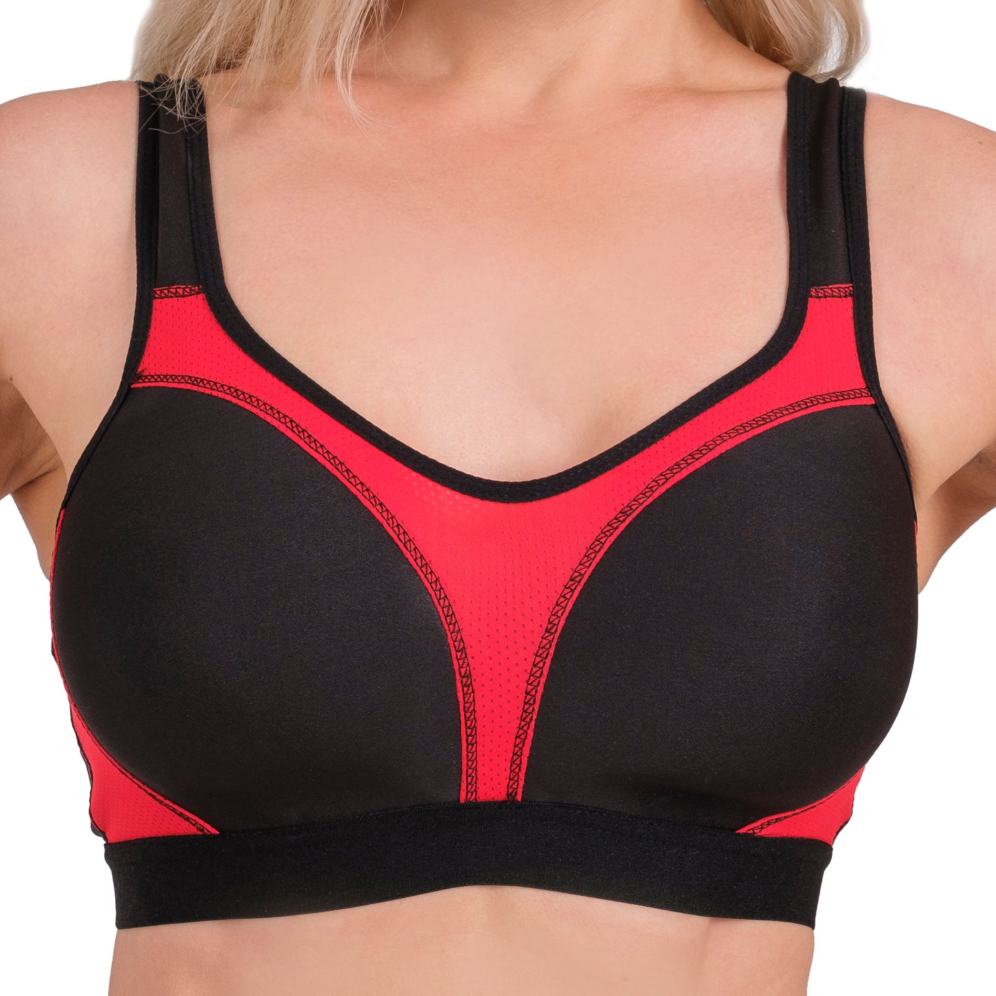 High-Performance Sports Bra – Red/Black & Navy/White - Hazel Textile