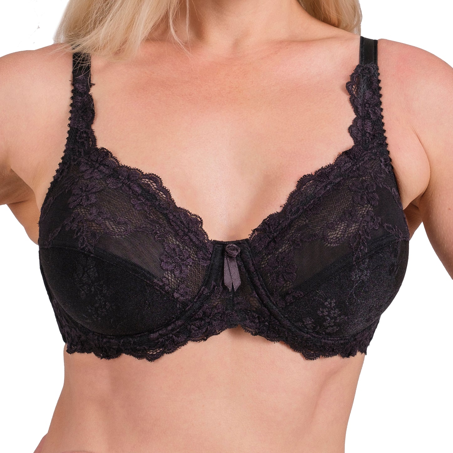 Lace Full-Coverage Bra – Soft Underwire Support - Hazel Textile
