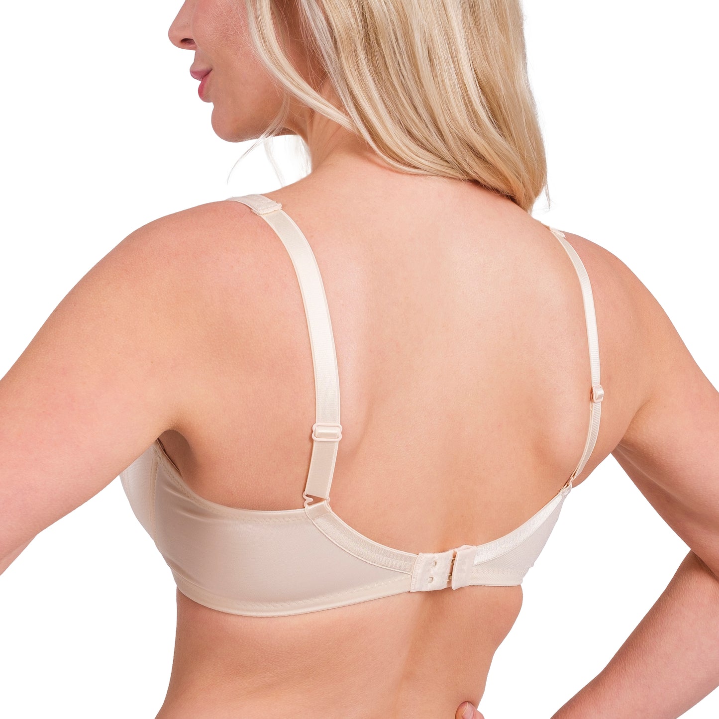 Lace-Trim Full-Coverage Bra – Black, Skin & White - Hazel Textile
