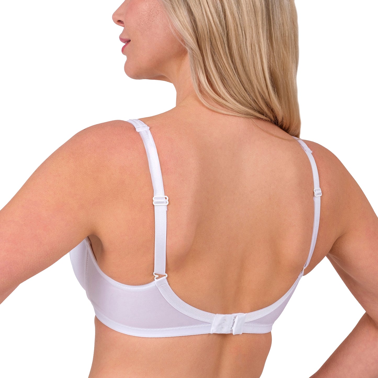 Lace-Trim Full-Coverage Bra – Black, Skin & White - Hazel Textile