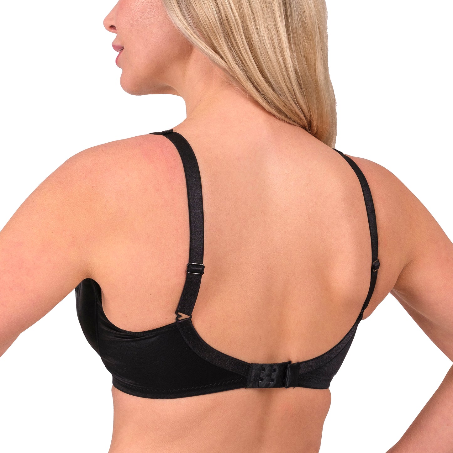 Lace-Trim Full-Coverage Bra – Black, Skin & White - Hazel Textile