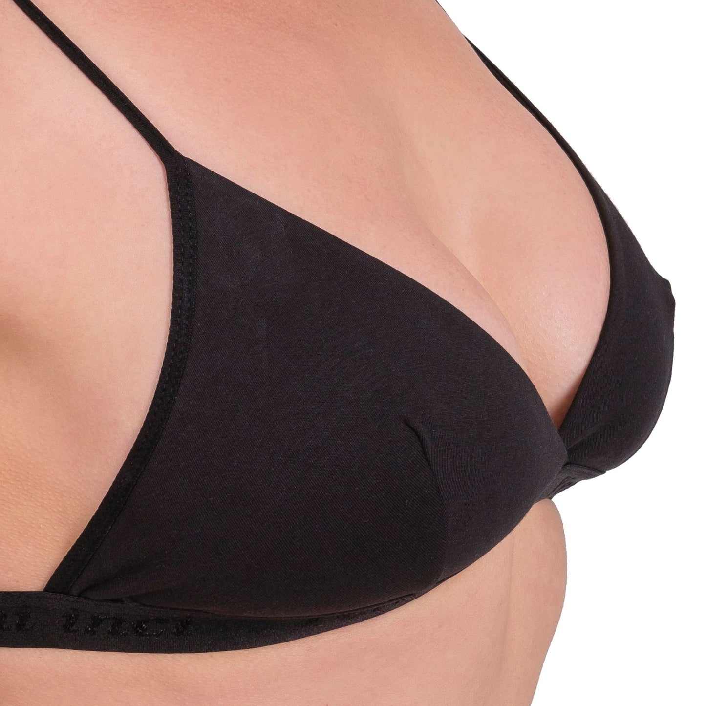 Wire-Free Cotton Triangle Bra – Soft, Lightweight & Breathable Bralette for Daily Comfort (Black, Nude, Grey) - Hazel Textile