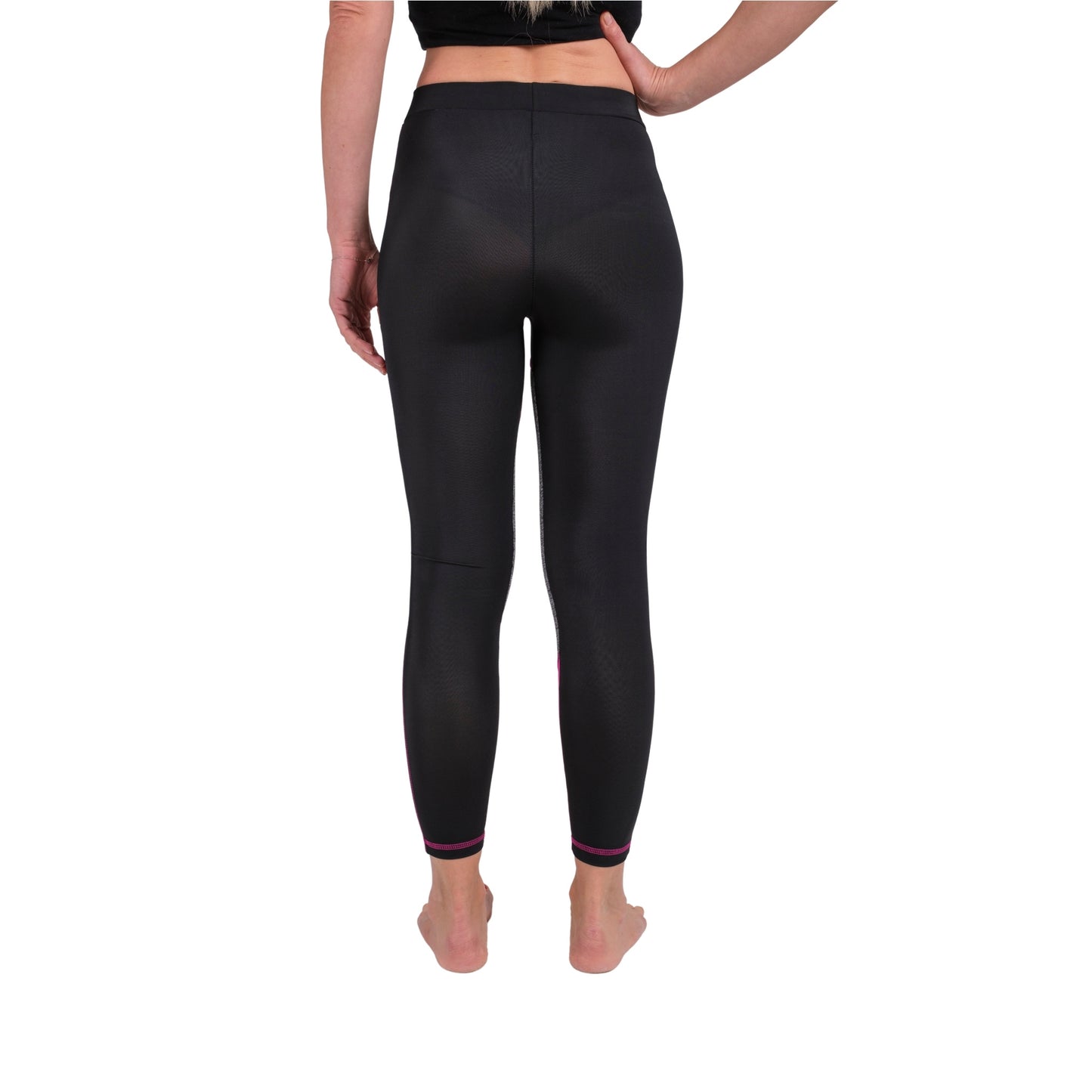 TriTone Flex Fit Yoga Leggings β Charcoal, Black & Fuchsia