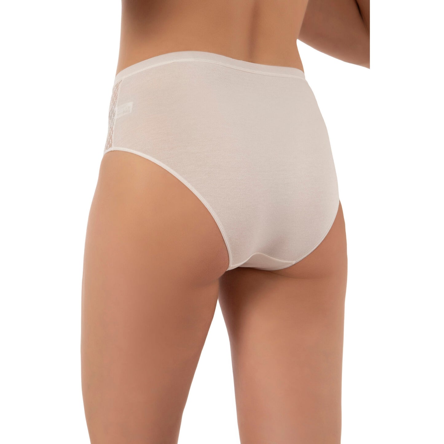 3-Pack Women’s Cotton Modal High-Leg Briefs – Lace Side Panel Underwear Set - Hazel Textile