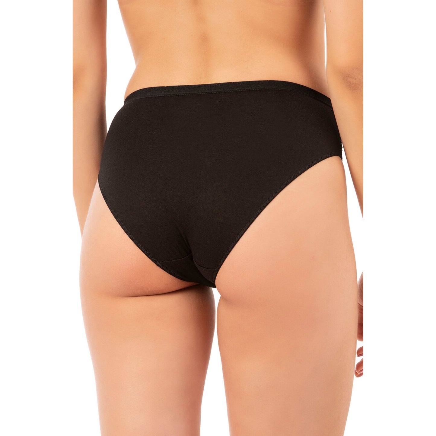 3-Pack Women’s Cotton Modal High-Leg Briefs – Lace Side Panel Underwear Set - Hazel Textile