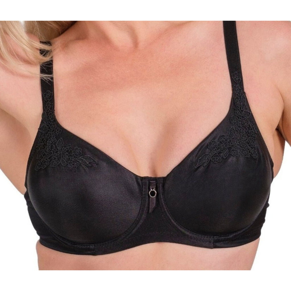 Lace Full-Coverage Support Bra – Elegant, Adjustable & Breathable Underwire Lingerie (Black, Skin, Mink) - Hazel Textile
