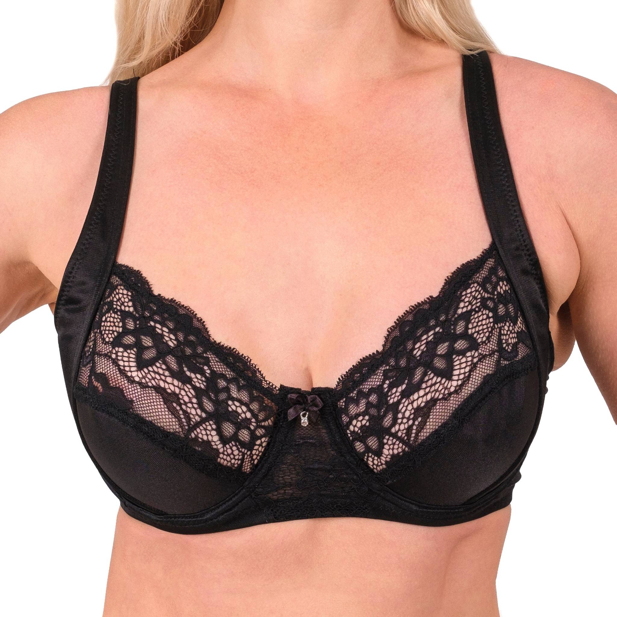Lace-Trim Full-Coverage Support Bra – Breathable, Elegant & Underwire Everyday Lingerie (Black, Skin, White) - Hazel Textile