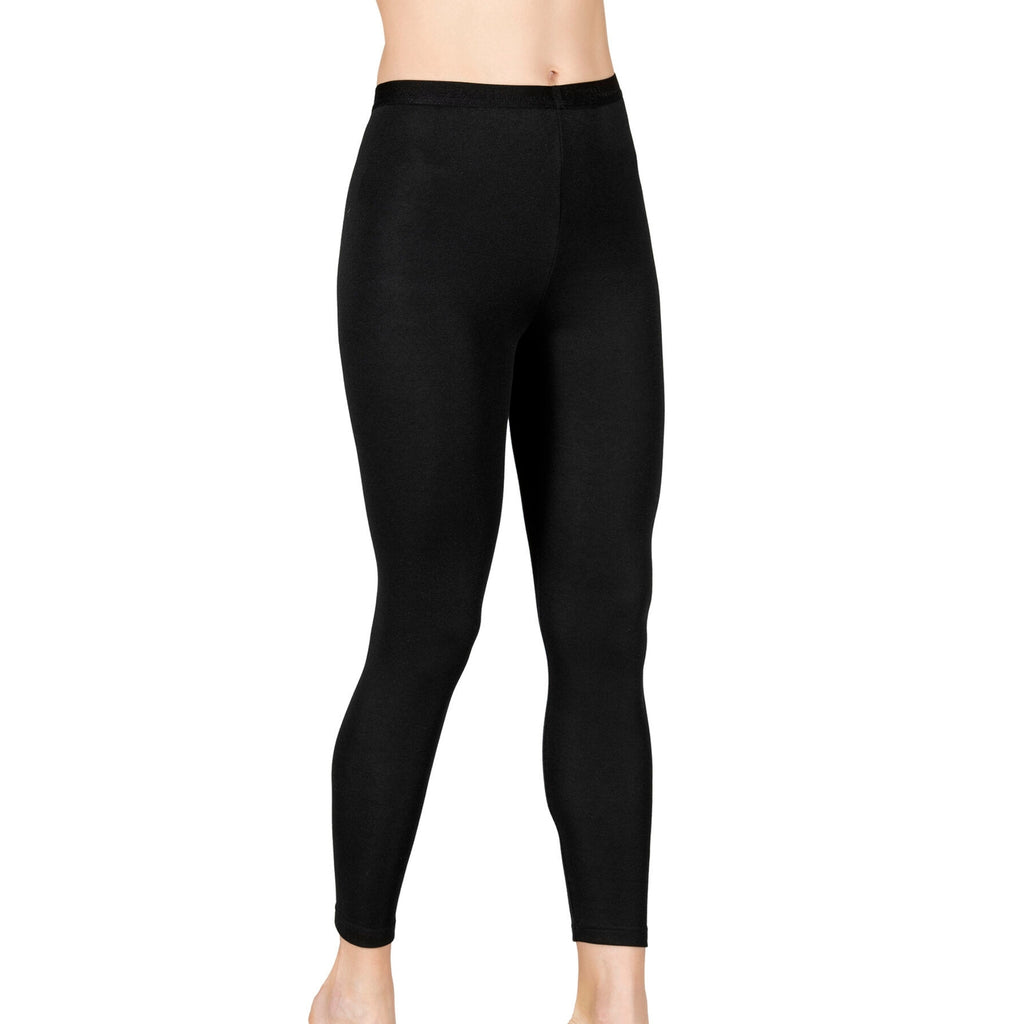Women's Thermal Fleece-Lined Black Leggings – High-Waist Winter Tights, Soft & Stretchy - Hazel Textile