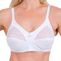 Women’s Full-Coverage Lace Bra – Wireless, Supportive & Breathable Lingerie (White, Black, Skin) - Hazel Textile