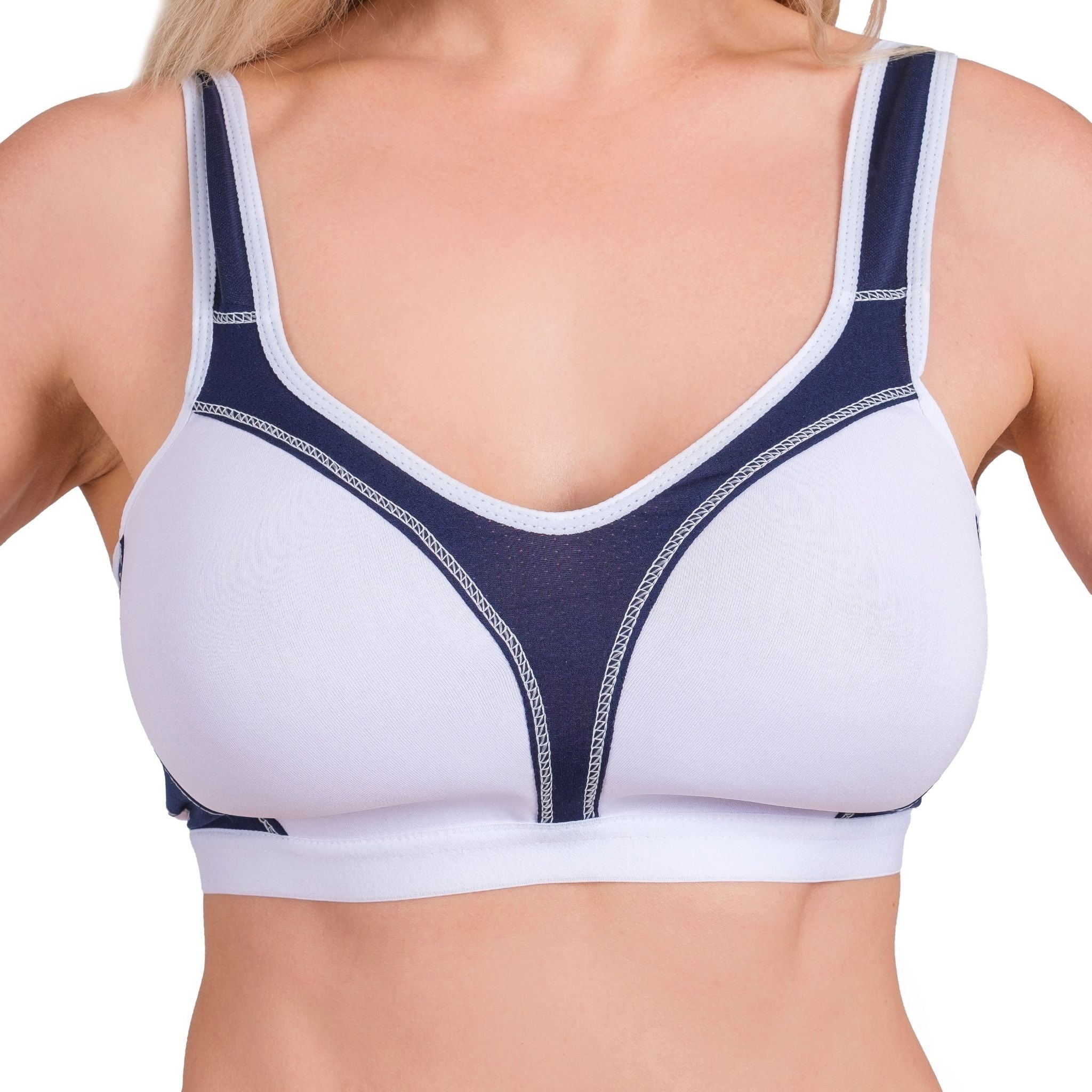 Women’s High-Impact Sports Bra – Breathable Mesh & Supportive Fit (Red, Black, Navy, White) - Hazel Textile