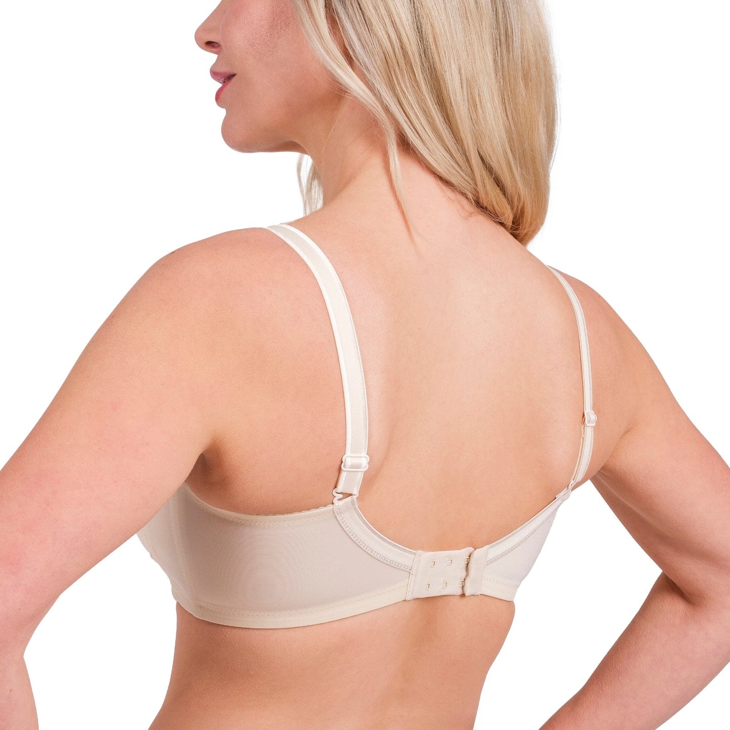Women’s Full-Coverage Lace Bra – Wireless, Supportive & Breathable Lingerie (White, Black, Skin) - Hazel Textile