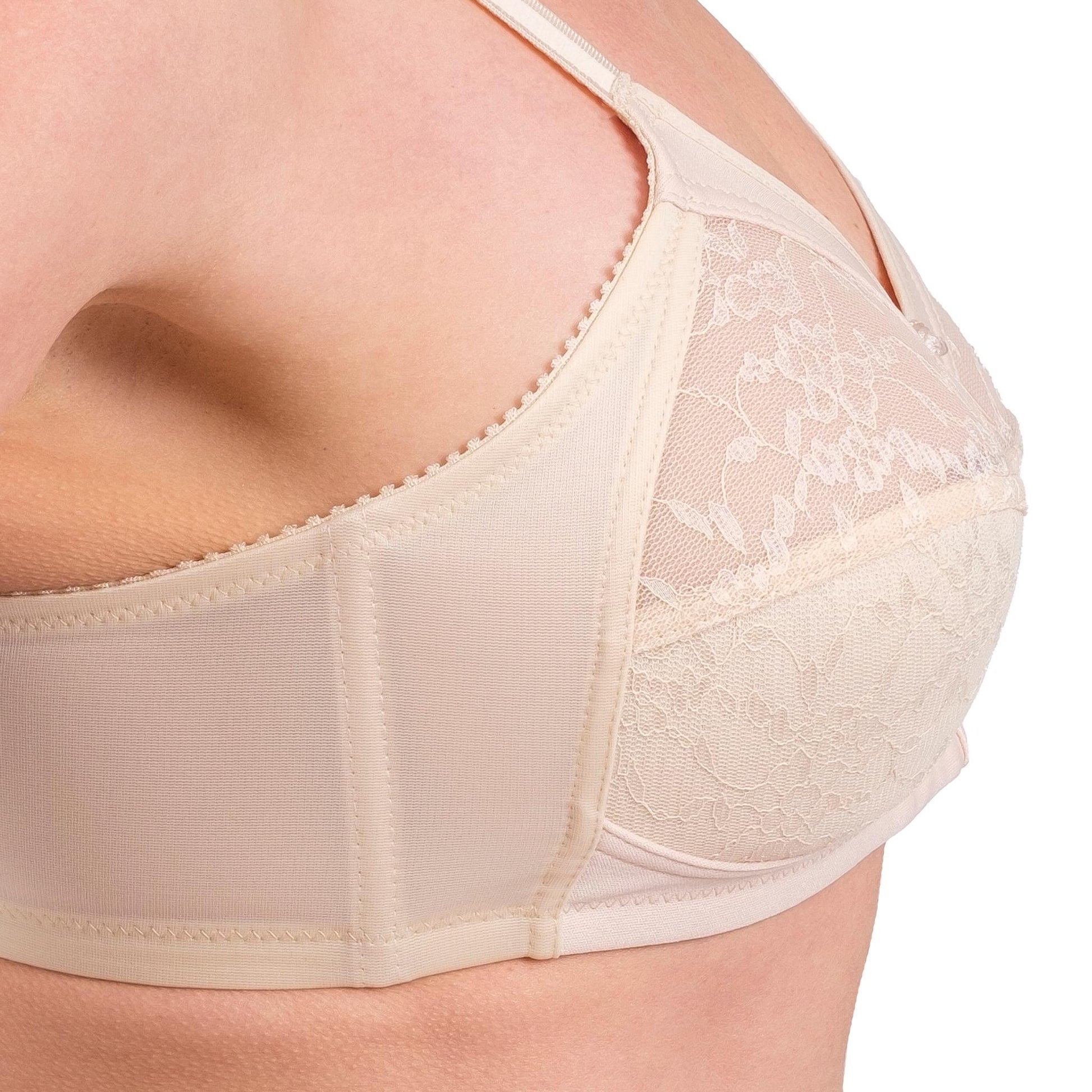 Women’s Full-Coverage Lace Bra – Wireless, Supportive & Breathable Lingerie (White, Black, Skin) - Hazel Textile