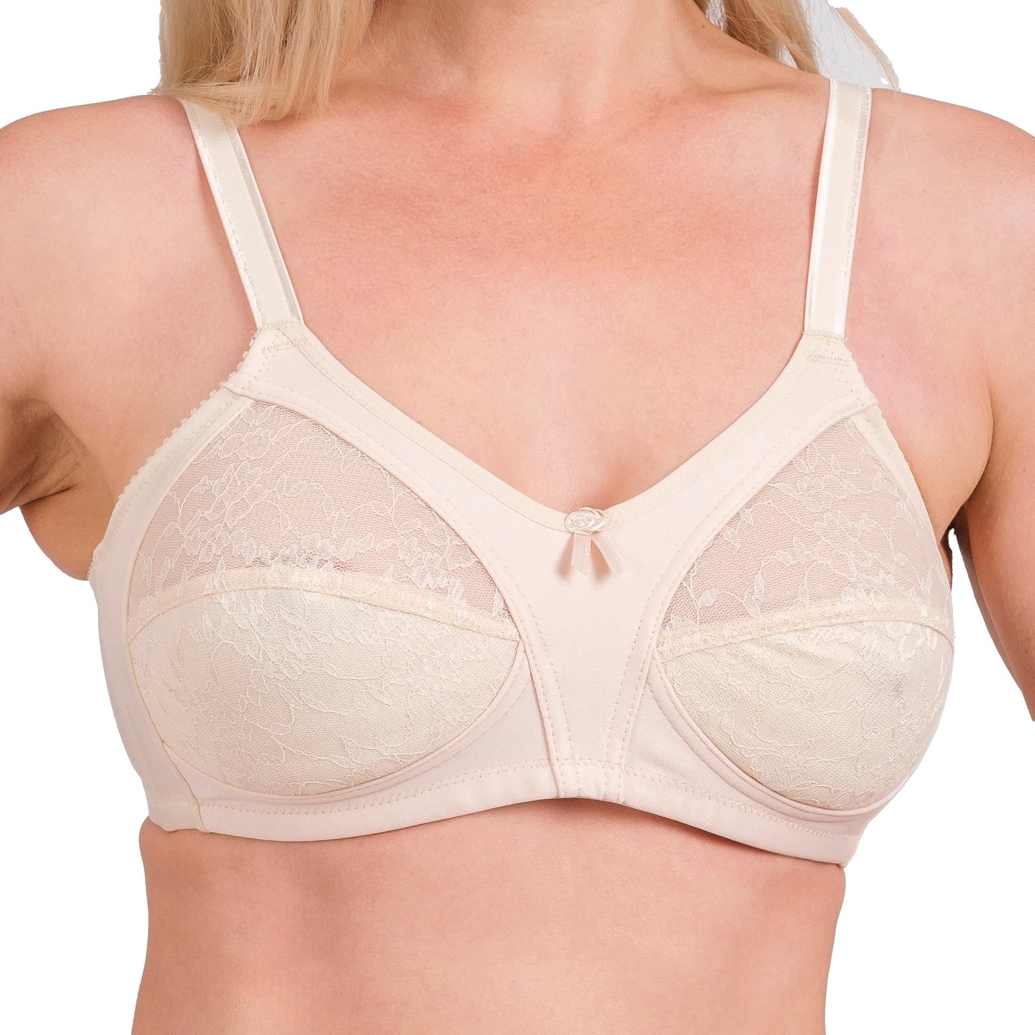 Women’s Full-Coverage Lace Bra – Wireless, Supportive & Breathable Lingerie (White, Black, Skin) - Hazel Textile