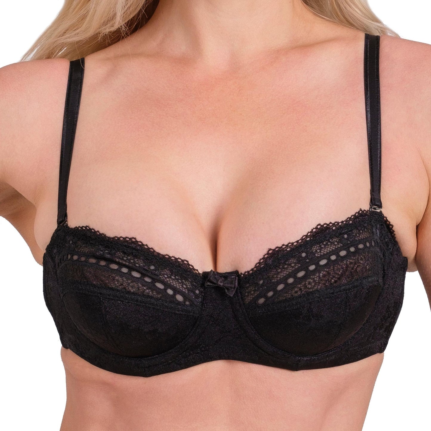 Women’s Lace Underwire Bra – Full-Coverage, Adjustable Straps & Breathable Floral Lingerie (Black, White, Nude) - Hazel Textile