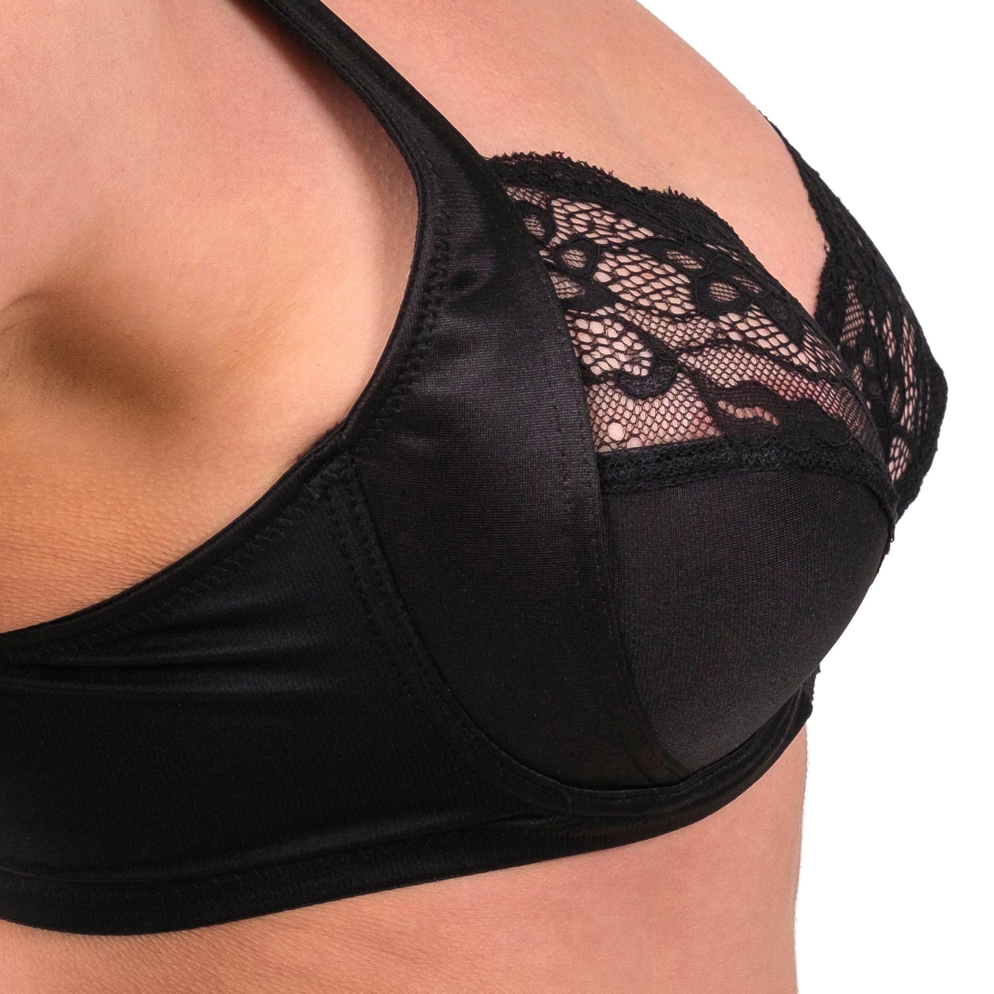 Lace-Trim Full-Coverage Support Bra – Breathable, Elegant & Underwire Everyday Lingerie (Black, Skin, White) - Hazel Textile