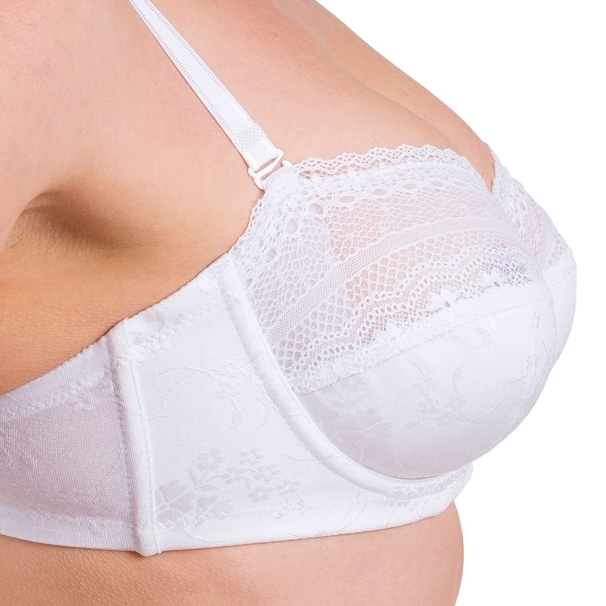 Women’s Lace Underwire Bra – Full-Coverage, Adjustable Straps & Breathable Floral Lingerie (Black, White, Nude) - Hazel Textile