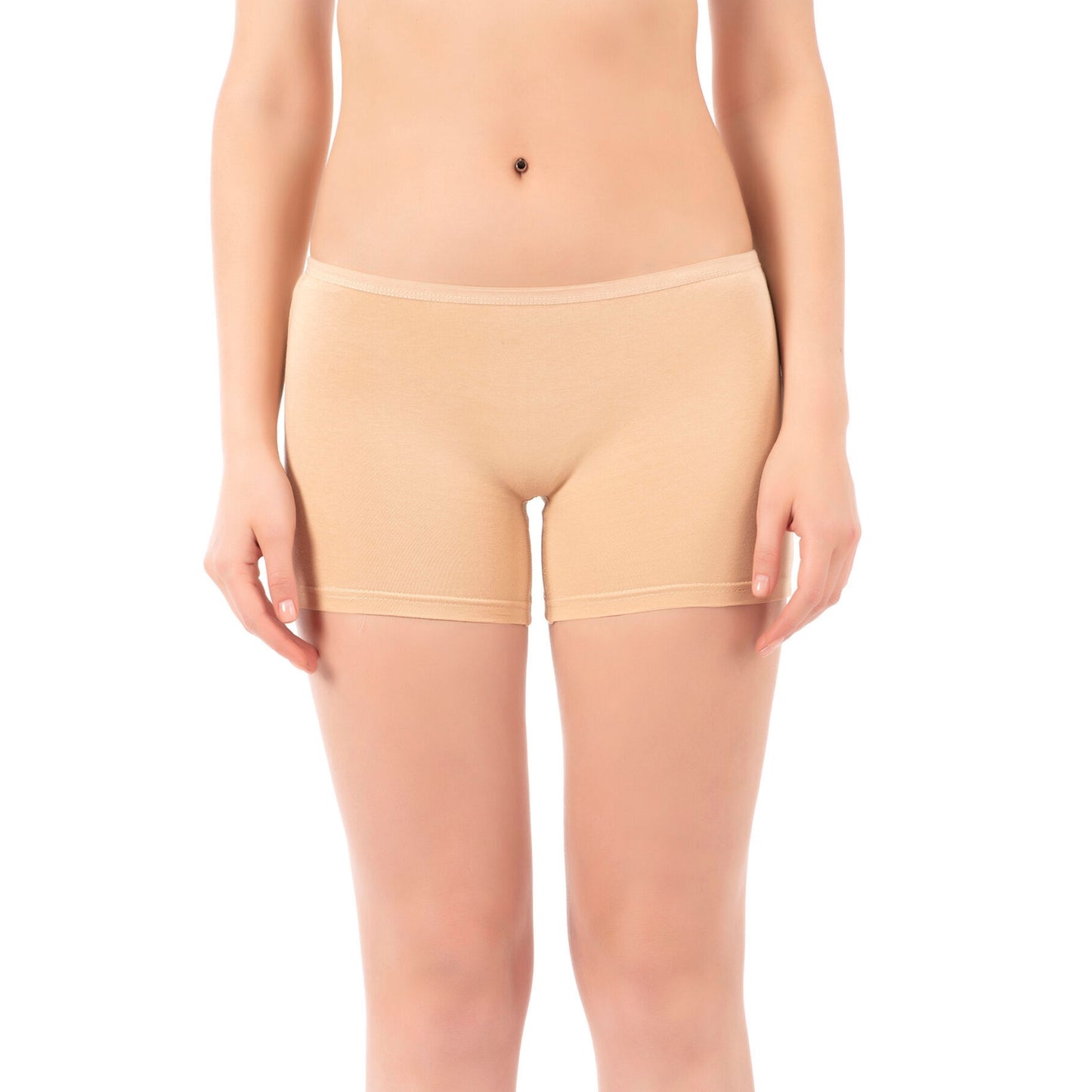 Women's Cotton Boxer Briefs 3-Pack – White, Nude & Black | Soft, Breathable, Full-Coverage Underwear - Hazel Textile