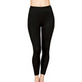 Women's Thermal Fleece-Lined Black Leggings – High-Waist Winter Tights, Soft & Stretchy - Hazel Textile