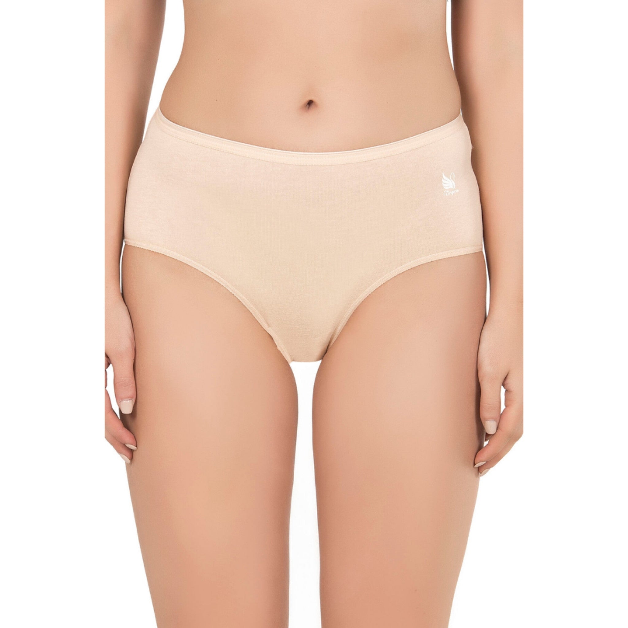 Women’s High-Waist Modal Cotton Panties – 3-Pack Seamless, Breathable, Full-Coverage Briefs (Black, Skin, White) - Hazel Textile