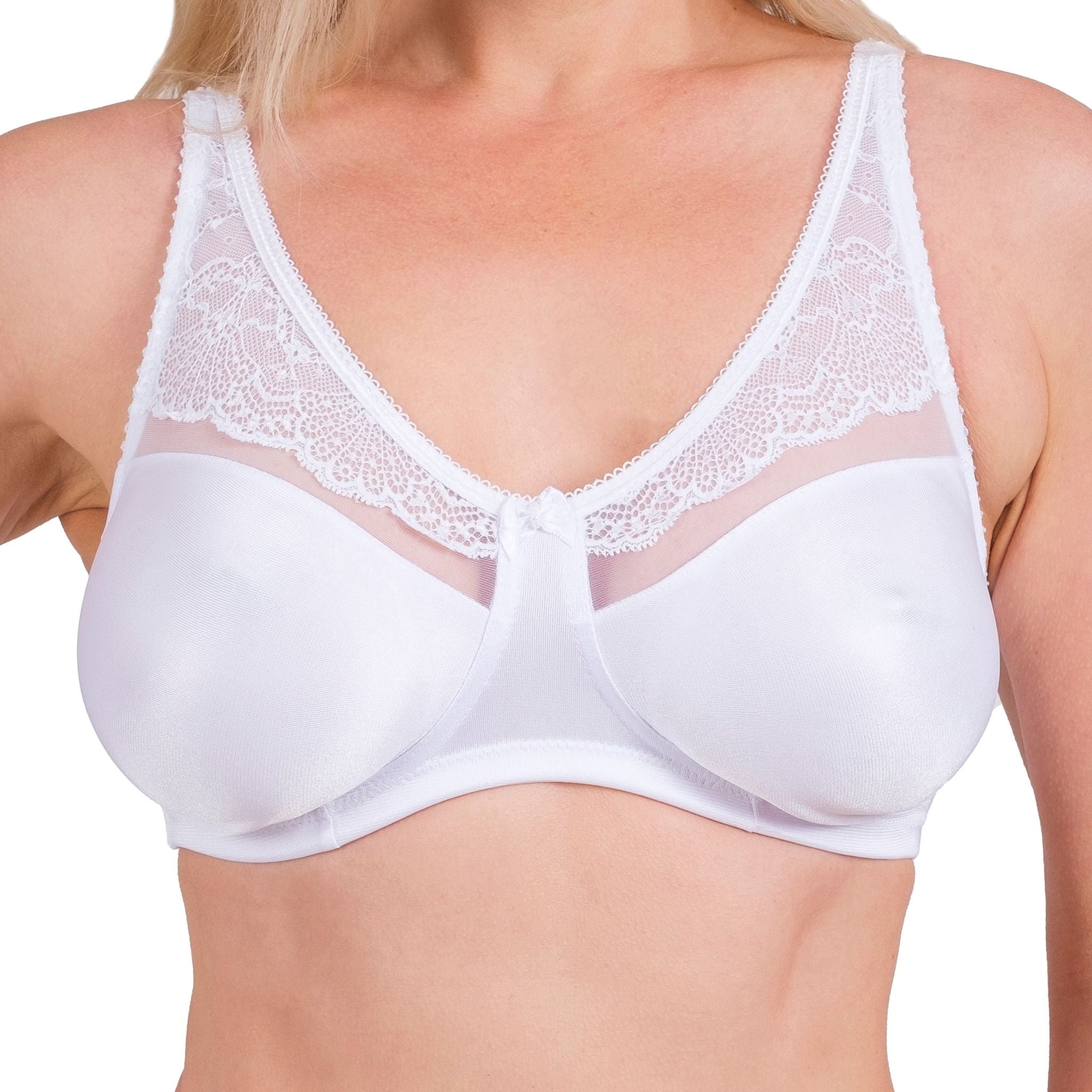 Wireless Full-Coverage Lace Bra – Lightweight, Breathable & Soft Support for Daily Comfort (White, Black, Skin) - Hazel Textile