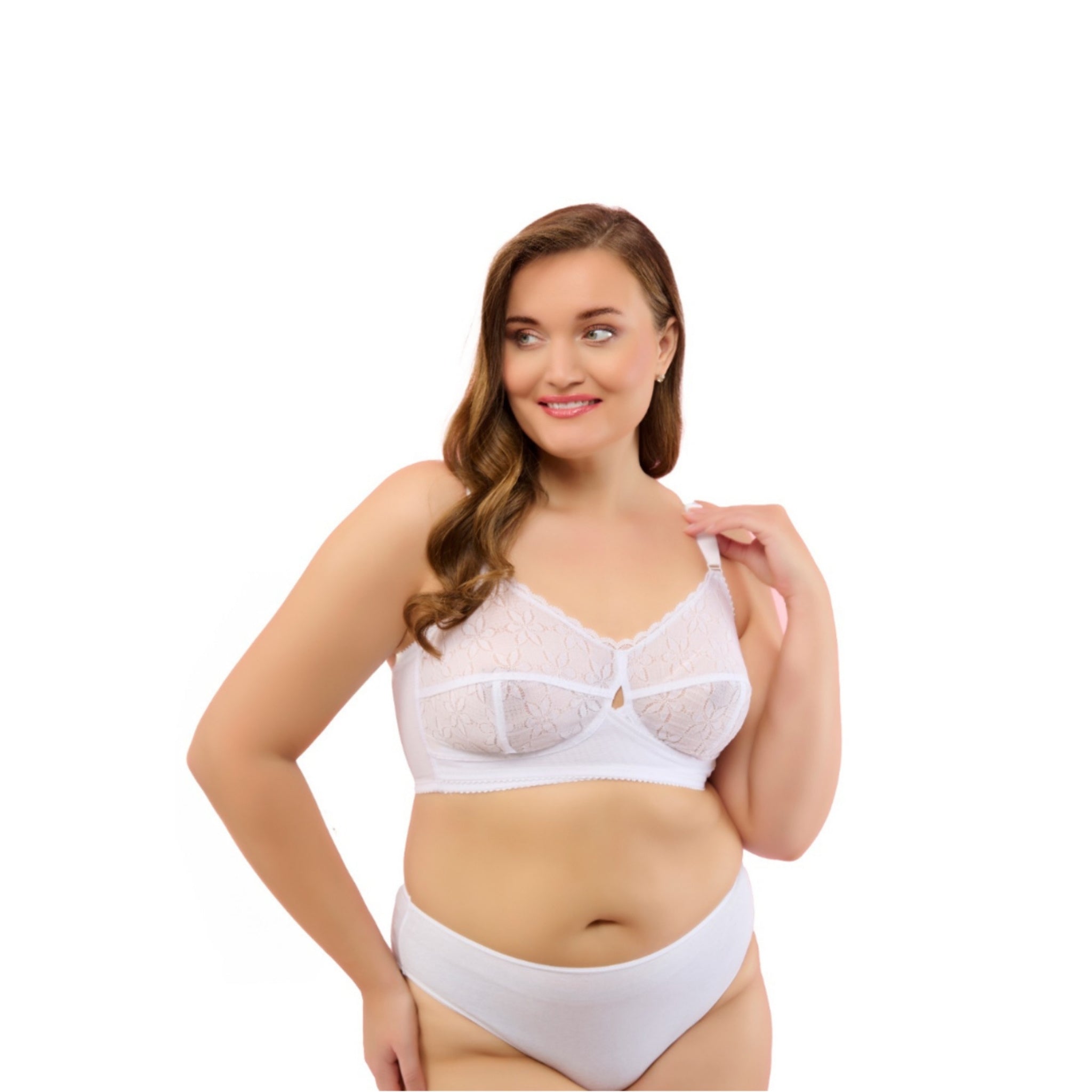 Full-Coverage Lace Bra for Women – Adjustable Straps, Wireless Support & Breathable Everyday Fit - Hazel Textile