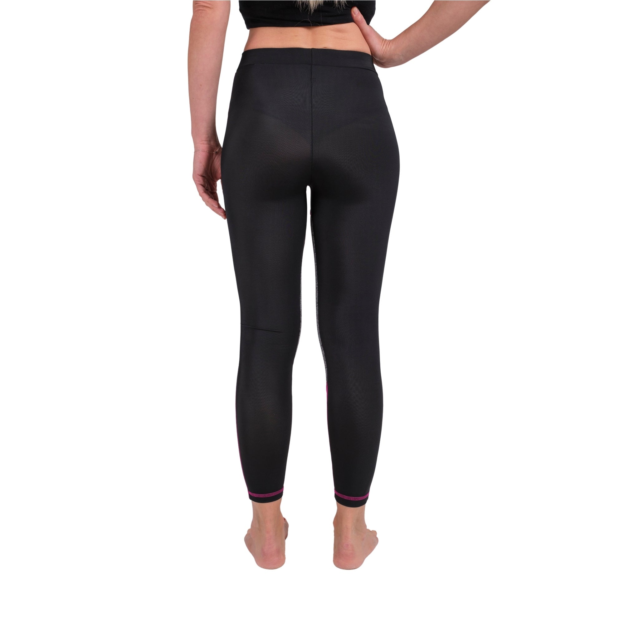 TriTone Flex Fit Yoga Leggings – Charcoal, Black & Fuchsia - Hazel Textile