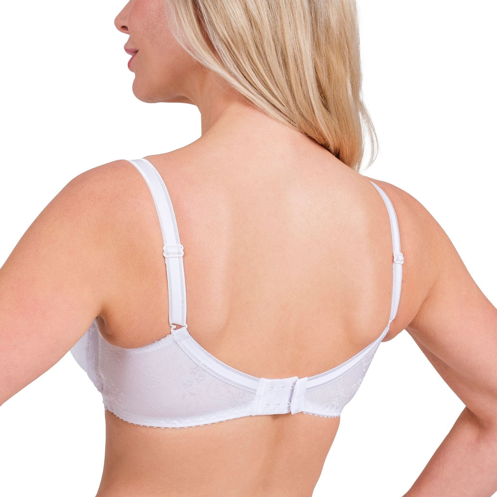 Lace Full-Coverage Underwire Bra – Adjustable Straps, Breathable Fabric & Elegant Everyday Support (White, Skin, Black) - Hazel Textile