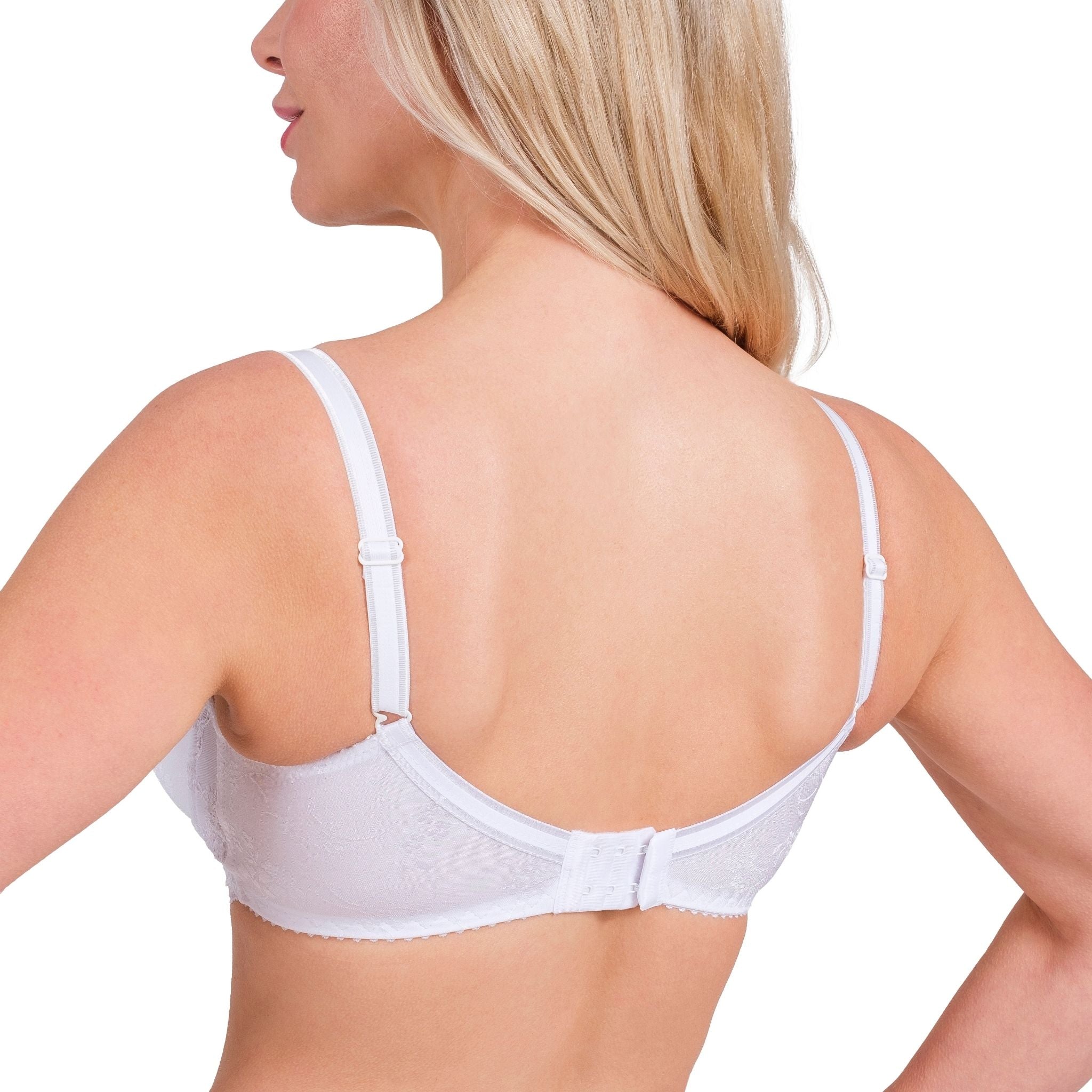 Lace Full-Coverage Underwire Bra – Adjustable Straps, Breathable Fabric & Elegant Everyday Support (White, Skin, Black) - Hazel Textile