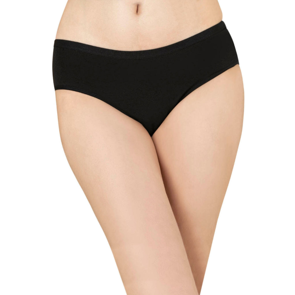 Women’s Cotton Brief Panties – 3-Pack Full-Coverage Underwear, Soft Stretch & Breathable Comfort (Black, Skin, White) - Hazel Textile