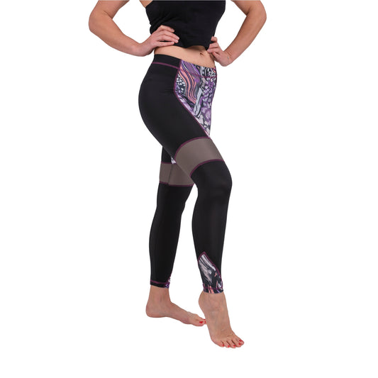 Legging de yoga taille haute avec maille respirante – Vêtements de sport extensibles et sculptants