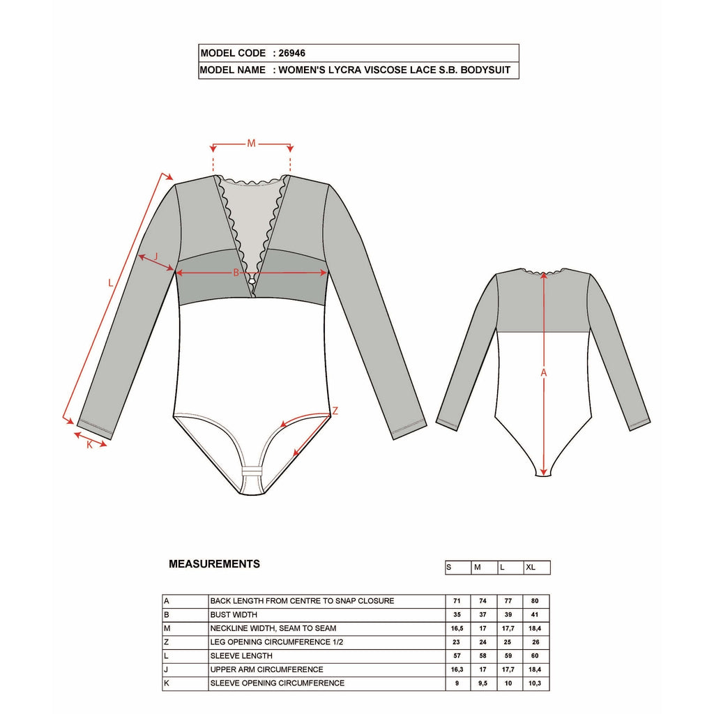 Women's Black Long Sleeve Lace Bodysuit – Elegant Viscose Blend with Floral Mesh Details - Hazel Textile