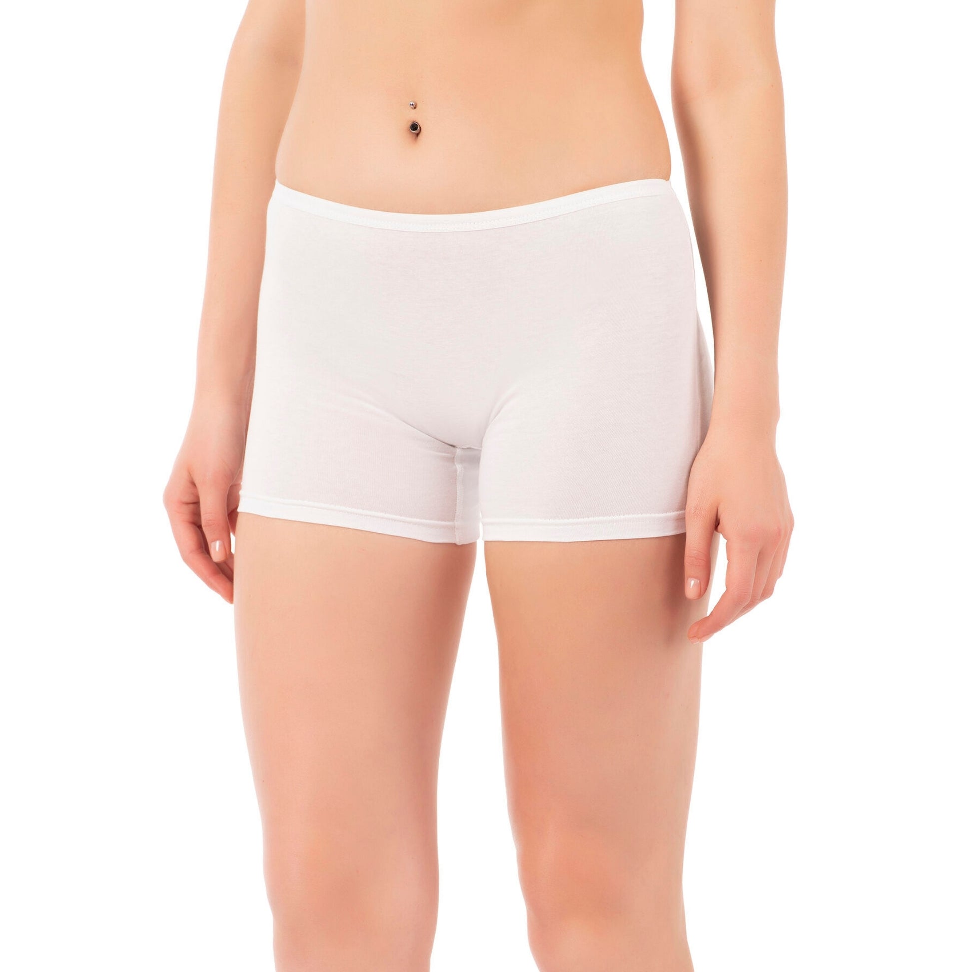 Women's Cotton Boxer Briefs 3-Pack – White, Nude & Black | Soft, Breathable, Full-Coverage Underwear - Hazel Textile