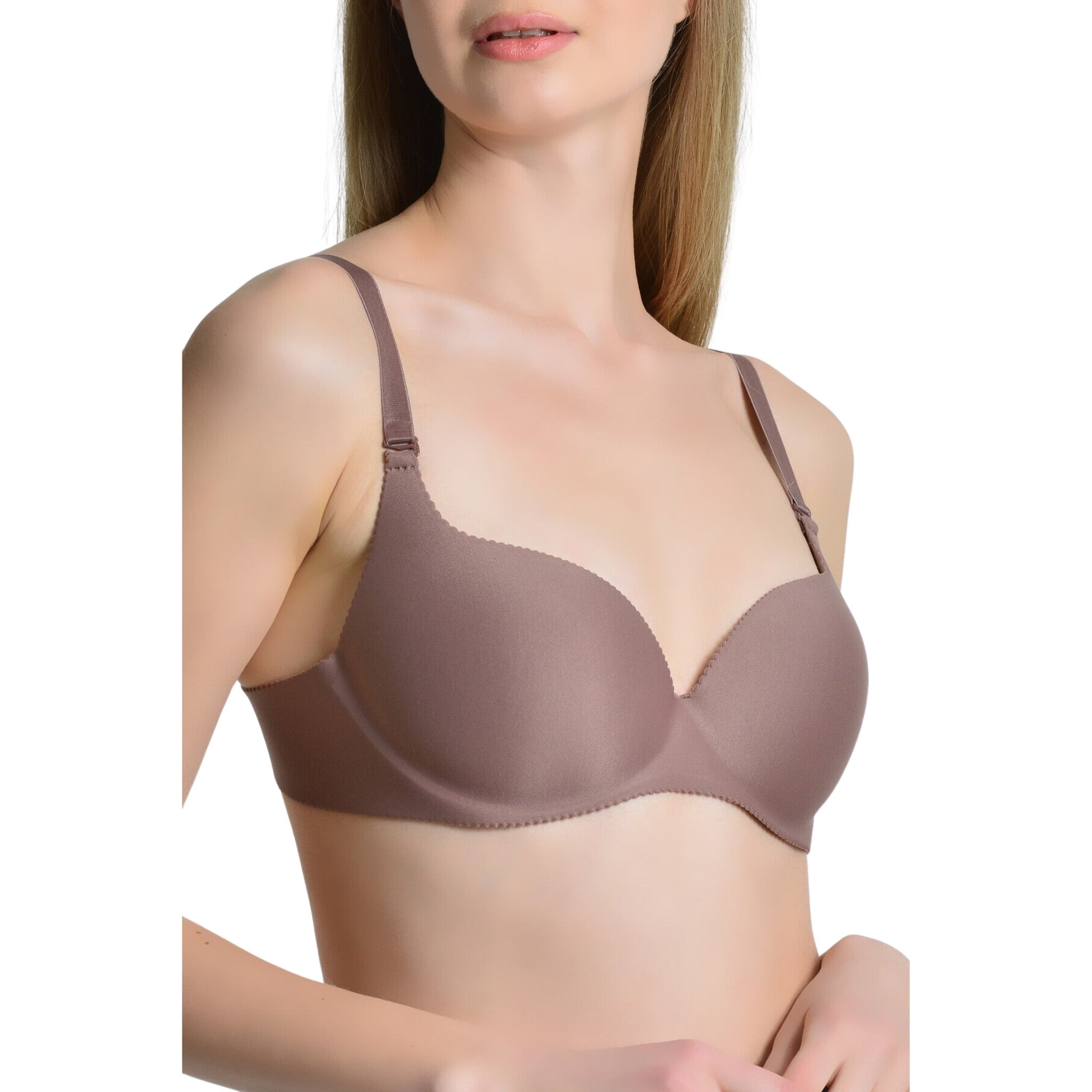 Seamless Everyday T-Shirt Bra – Invisible Under Clothing, Ultra Soft & Stretchy (Black, Mink & Skin) - Hazel Textile