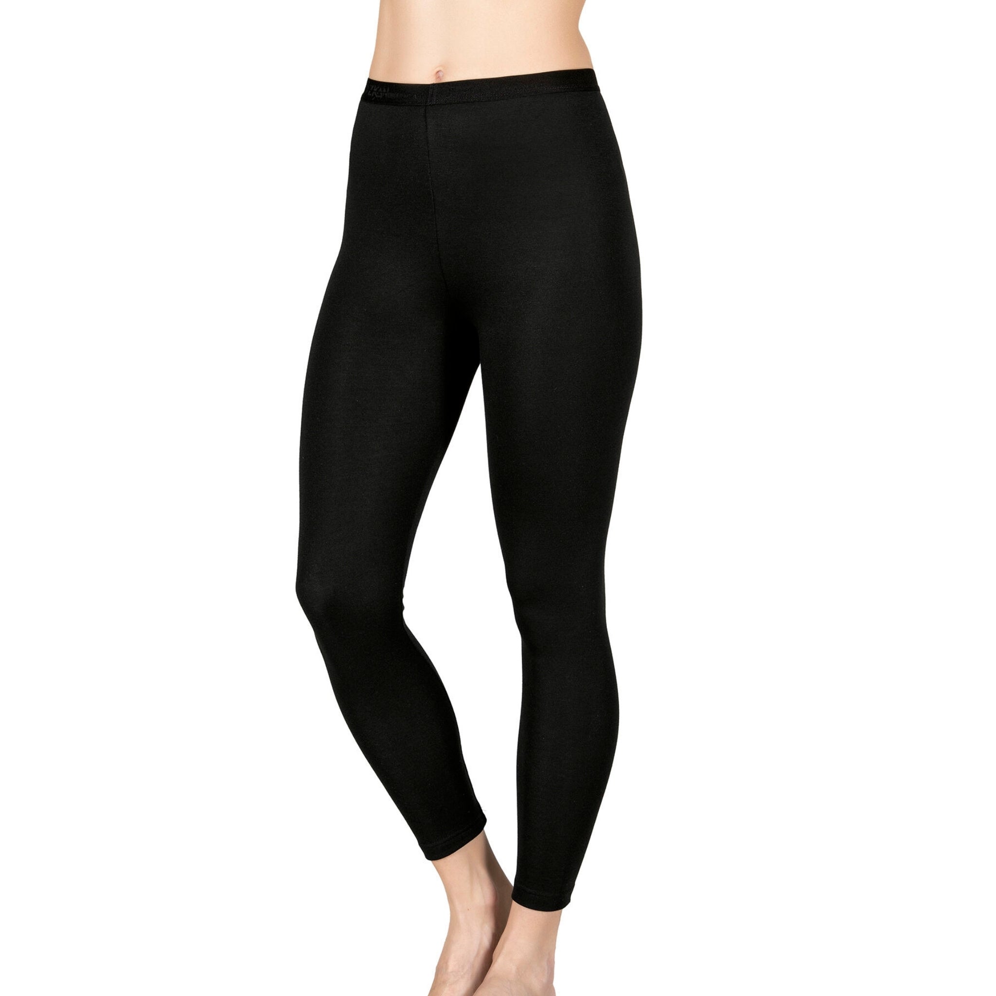 Women's Thermal Fleece-Lined Black Leggings – High-Waist Winter Tights, Soft & Stretchy - Hazel Textile