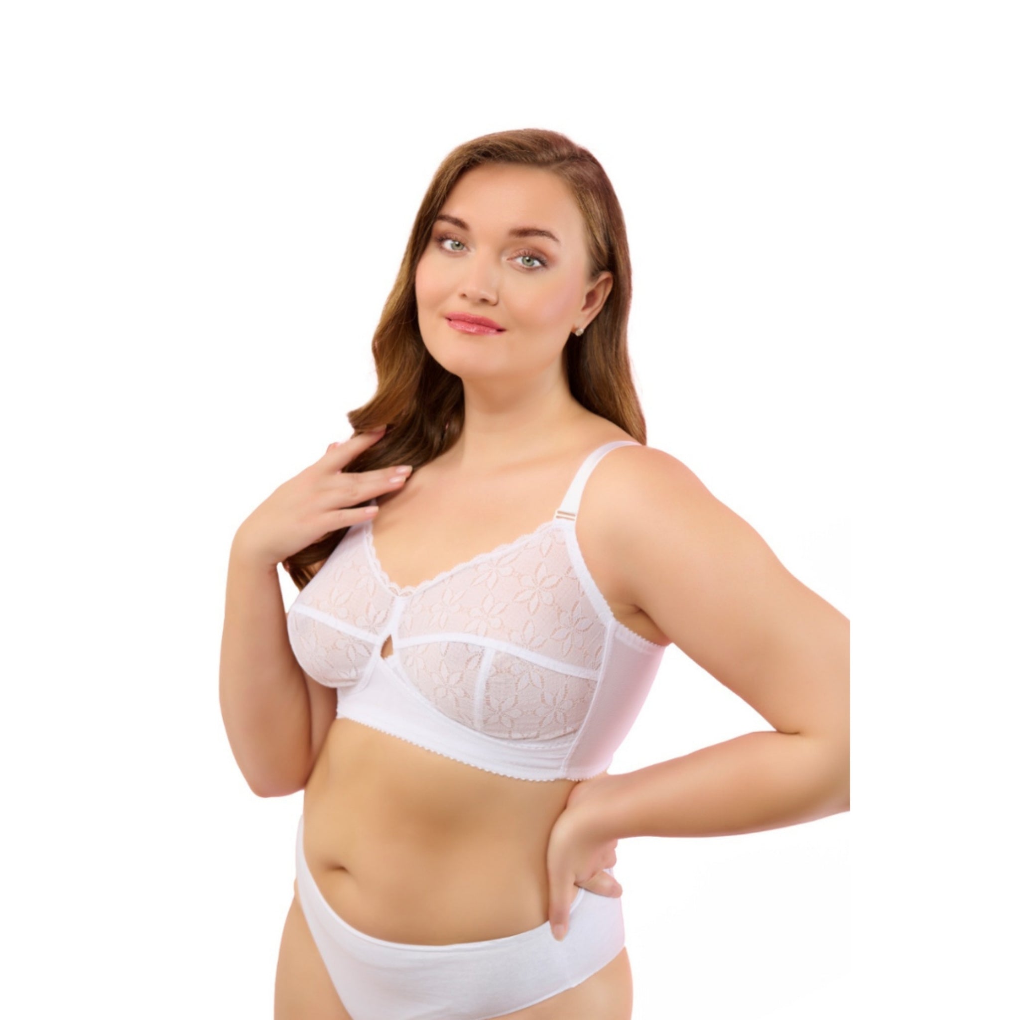 Full-Coverage Lace Bra for Women – Adjustable Straps, Wireless Support & Breathable Everyday Fit - Hazel Textile