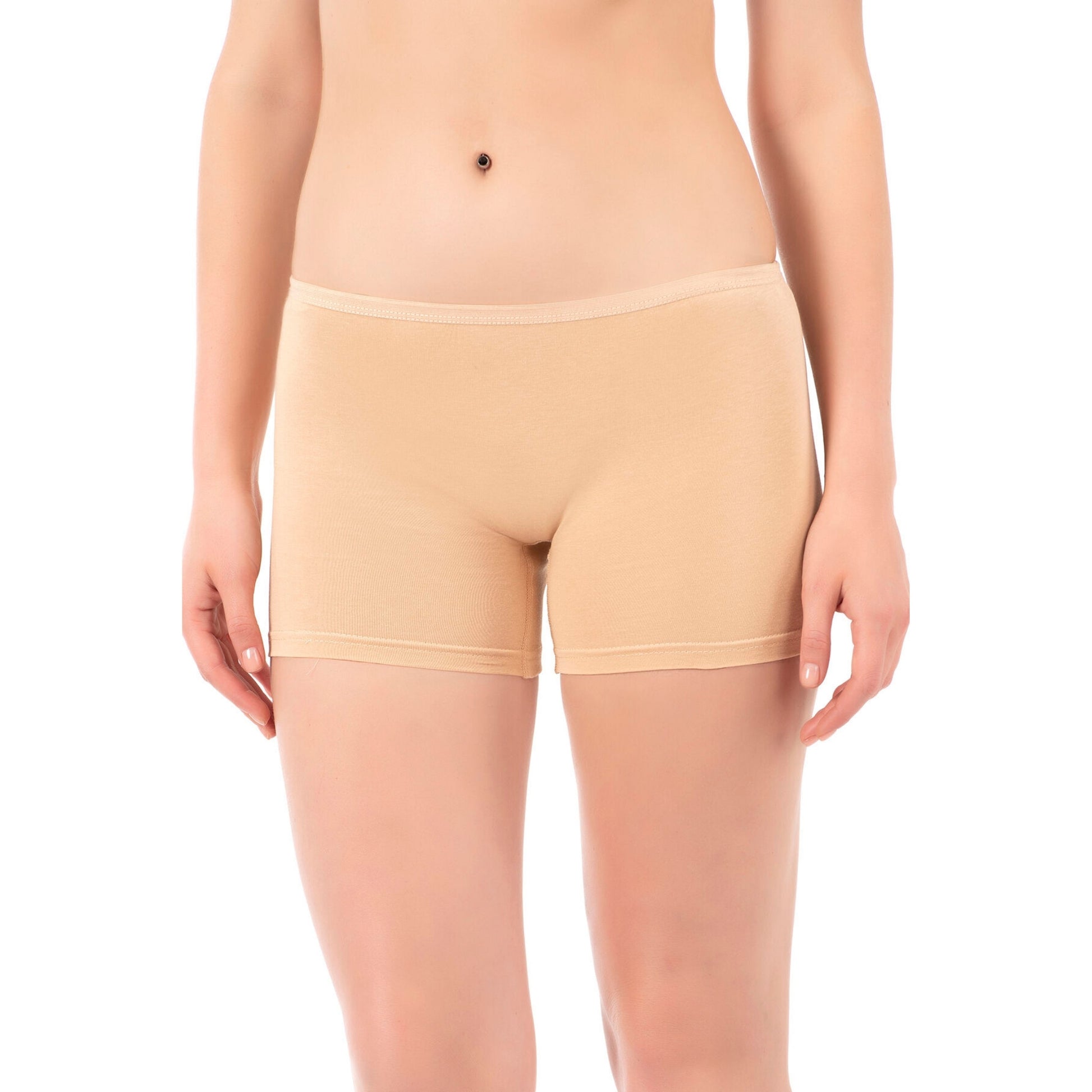 Women's Cotton Boxer Briefs 3-Pack – White, Nude & Black | Soft, Breathable, Full-Coverage Underwear - Hazel Textile