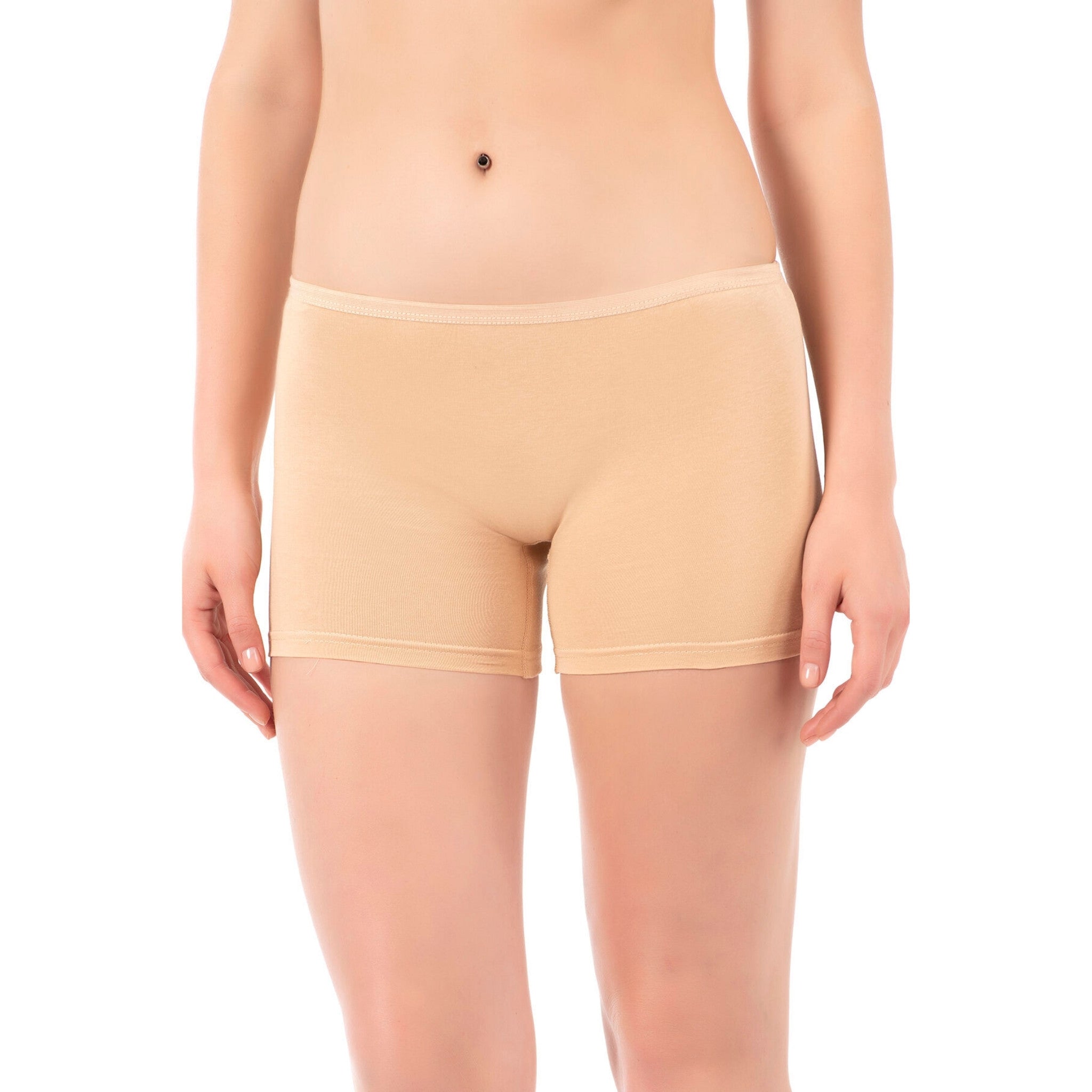 Women's Cotton Boxer Briefs 3-Pack – White, Nude & Black | Soft, Breathable, Full-Coverage Underwear - Hazel Textile