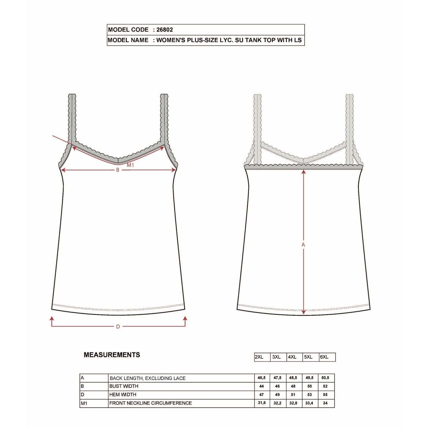Plus Size Cotton Camisole with Lace Trim – Stretch Scoop Neck Tank Top for Women - Hazel Textile