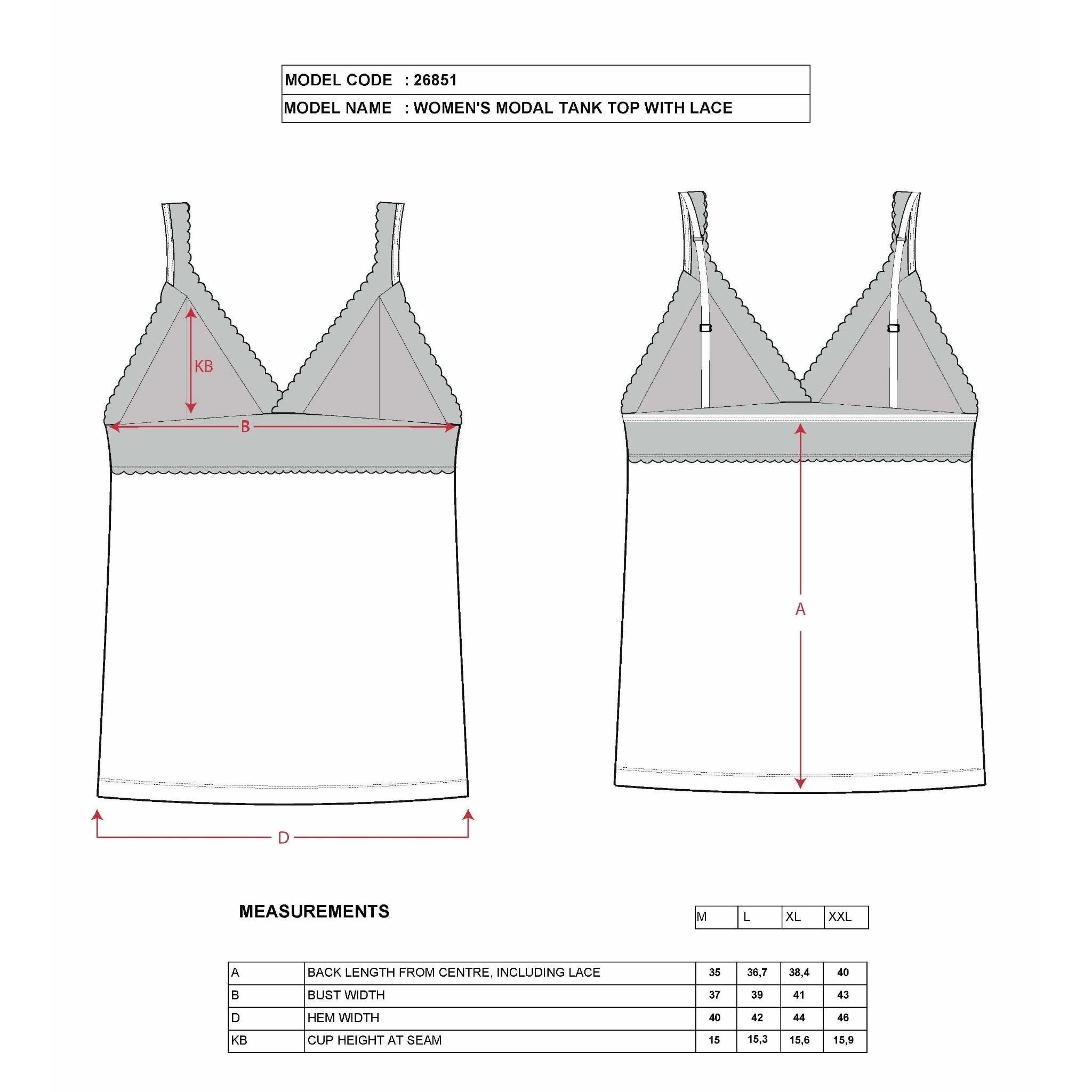 Women’s Lace Trim Cotton Modal Camisole – V-Neck Stretch Tank Top with Wide Straps - Hazel Textile