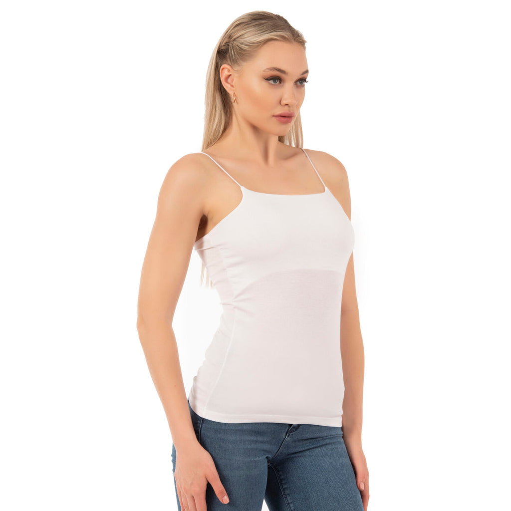 Women's Cotton-Modal Camisole Top – Soft Stretch Knit Tank with Thin Straps - Hazel Textile