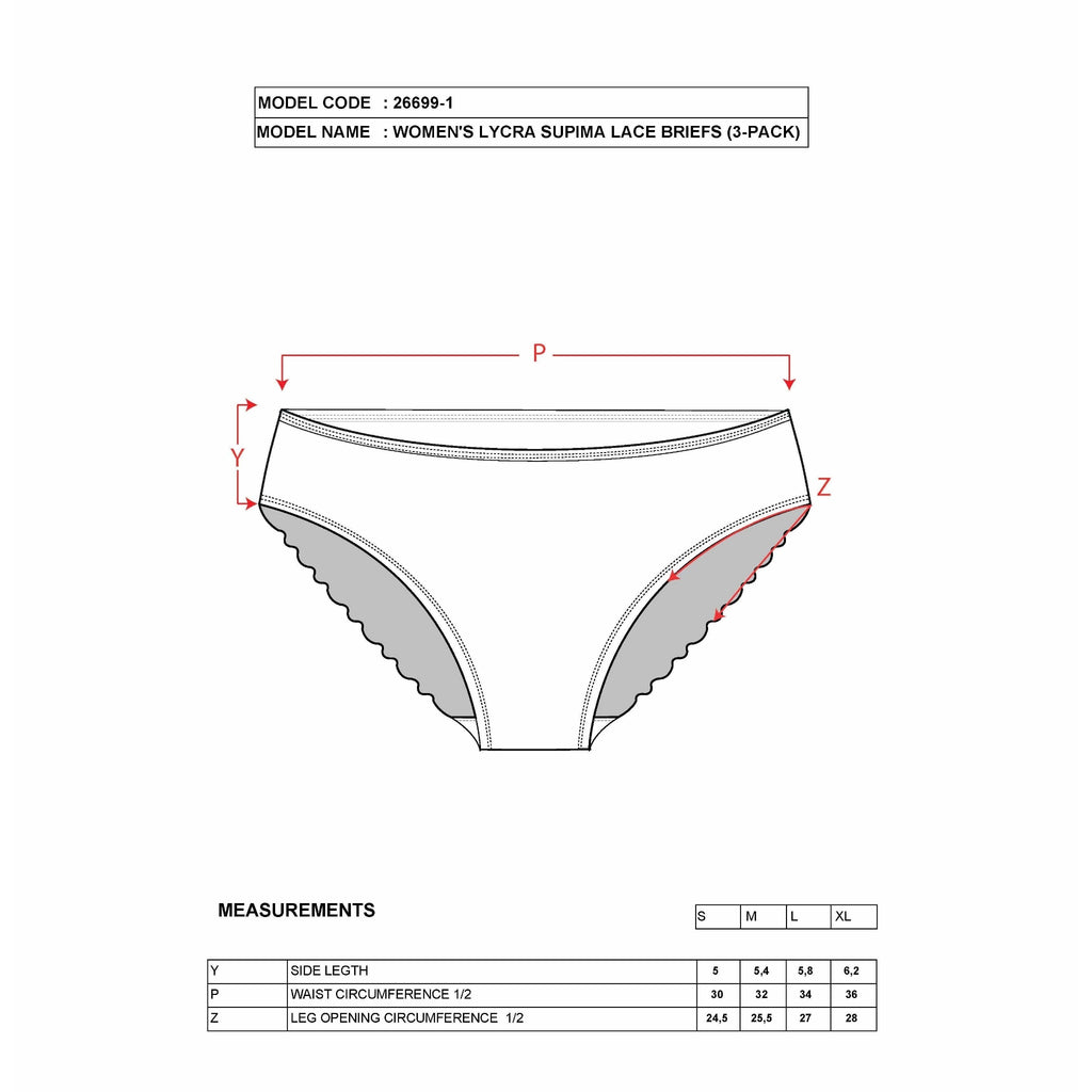 3-Pack Women’s Cotton Lace Back Panties – Soft Stretch Bikini Briefs with Elegant Trim - Hazel Textile