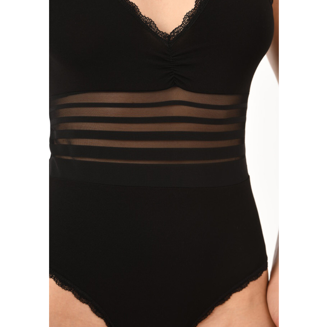Women's Cotton Lace Bodysuit - Soft, Breathable Fabric - Hazel Textile
