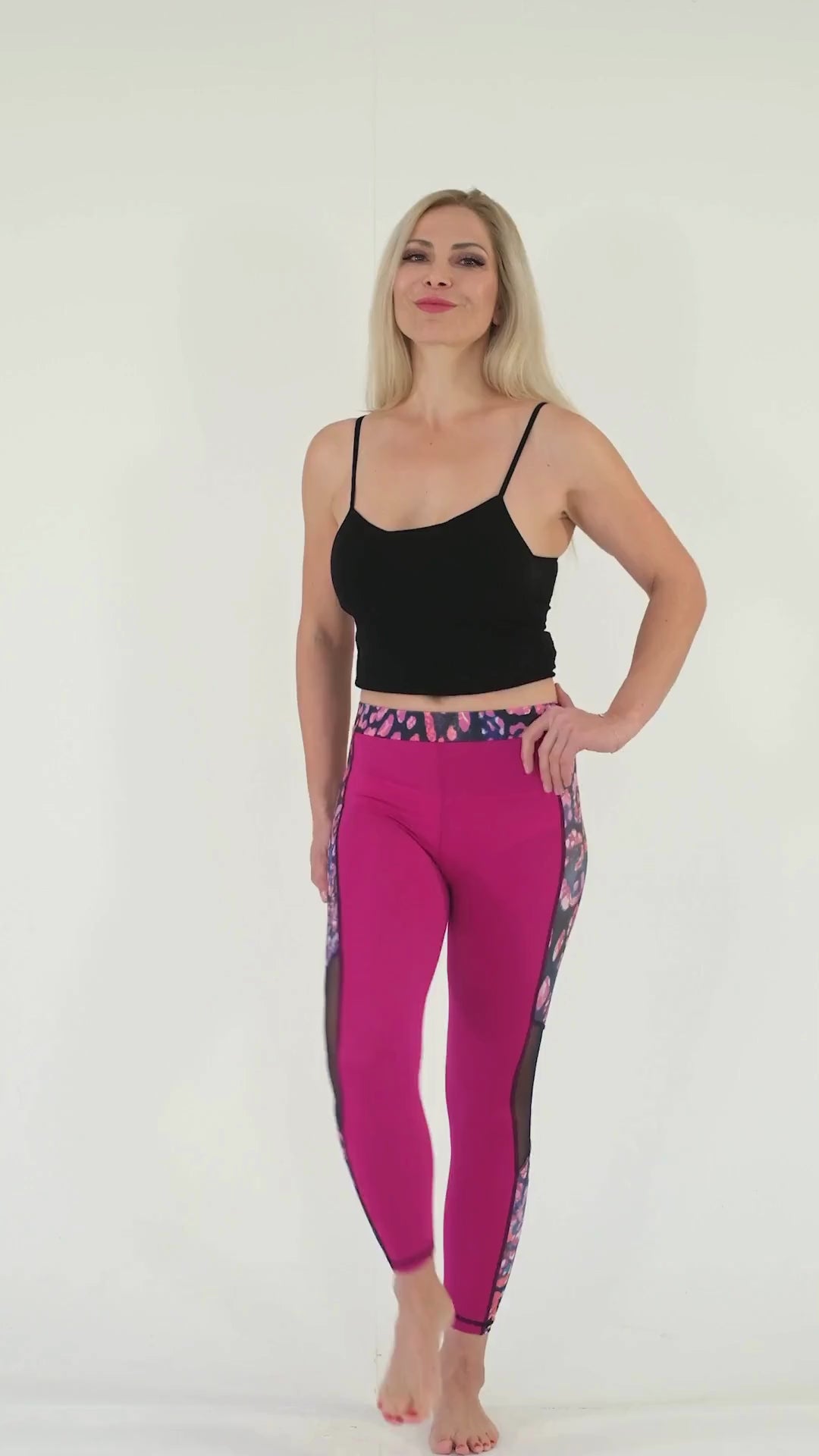 High Waist Leopard-Print Mesh Leggings – Women’s Athletic Stretch Fit Pants